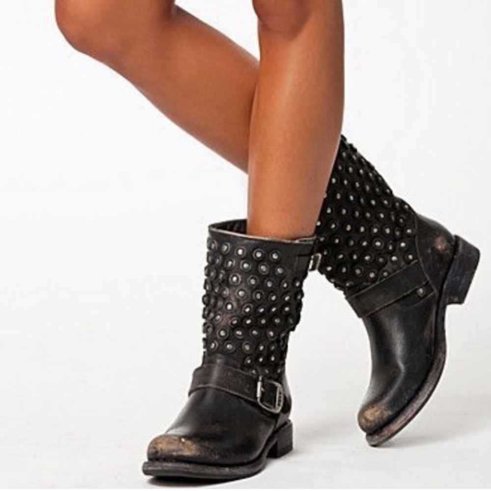 Frye Jenna Ankle Studded Leather Boots